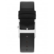 Men's leather and crystal strap watch