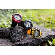 Mens Digital Chronograph Resin Strap Black Watch