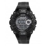 Mens Digital Chronograph Resin Strap Black Watch