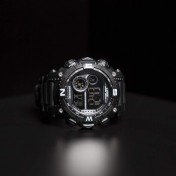 Mens Digital Chronograph Resin Strap Black Watch