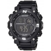 Mens Digital Chronograph Resin Strap Black Watch