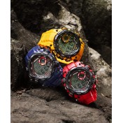 Mens Digital Chronograph Resin Strap Yellow Watch