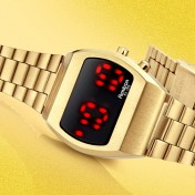 Vintage Mens Digital Bracelet Gold Watch