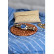 Womens Blue Dotted Bracelet Watch