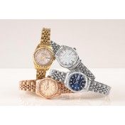 Women's genuine crystal embellished bracelet watch