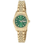 Women's gold and green watch