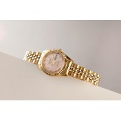 Ladies Genuine Gold Pink Watch