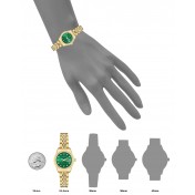 Women's gold and green watch